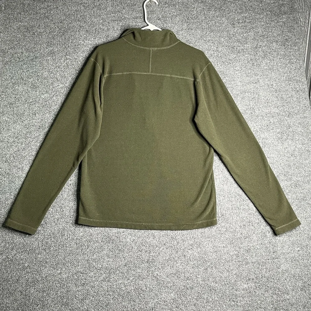 The North Face Quarter Zip Fleece Pullover Sweater Men M Green‎ Outdoor Logo